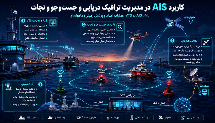 کاربرد AIS در خدمات ترافیک دریایی و جست‌وجو و نجات