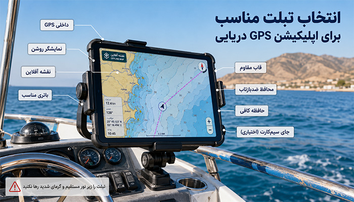 انتخاب تبلت مناسب برای اپلیکیشن GPS دریایی